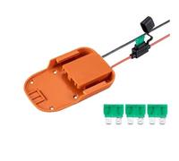 EaseSunny Battery Adapter, 18V Battery Dock, Power Connector for Ridgid AEG, with Fuse Switch, 14AW Wire, Orange