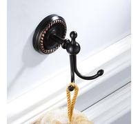 EaseSunny Black Bronze Coat Hook, Solid Brass Wall Mounted Robe Hook for Kitchen Bathroom Bedroom, Antique Finish Hanging Rack with Screws, 10cm