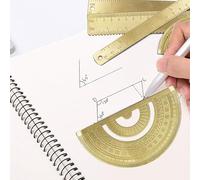 EaseSunny Brass Ruler Set, Metal Stationery Kit, Golden Protractor, Drafting Tools, Durable School Office Supplies for Students Architects Artists