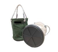 EaseSunny Canvas Tool Bucket, Utility Bucket, Heavy Duty Canvas Bag with Reinforced Plastic Bottom, Thickened Wear-Resistant Design, 40x30cm Storage Pail for Electricians, Gardeners