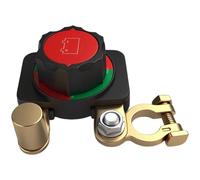 EaseSunny Car Battery Disconnect Switch, 300A Master Cut Off, Pure Copper Terminals, 360° Rotary Isolator for 12V/24V Cars Trucks, Red
