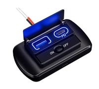 EaseSunny Car Charger, Single QC3.0 PD with Digital Display Blue Light, 1m Fuse Cable 40W Waterproof USB Interface for Cars Motorcycles