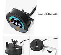 EaseSunny Digital Round Voltmeter for DC 8-100V Battery Monitoring - ABS Housing, Wide-Angle LCD Display, Low-Power Mode, Power-Off Memory, Compatible with LiFePO4/LiNiMnCo/Lead-Acid