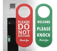 EaseSunny Do Not Disturb Sign, Please Knock Sign, Leather Door Hanger, Unique Pattern Design, Hotel Bar Mall Use, Meeting Room Decor, Pack