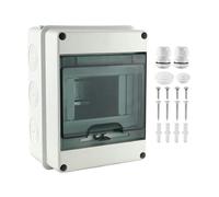 EaseSunny IP65 Waterproof Outdoor Distribution Box, Row 5 Modules DIN Rail Fuse Enclosure with Transparent Cover, ABS Weatherproof Electrical Cabinet for Wall Mount