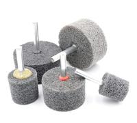 EaseSunny Nylon Polishing Wheel, Abrasive Grinding Head, 6mm Shank Drill Bit, for Metal Wood Plastic Deburring Rust Removal, Gray 1pc