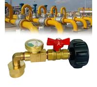 EaseSunny Propane Bottle Adapter, Gas Connector, Refill Coupling for QCC, Brass Fitting with Luminous Meter and Switch Valve, Leak-Proof Design for Camping Grills