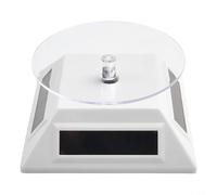 EaseSunny Rotating Jewellery Stand Solar Driven Spin Platform for Watches Crystals Accessories - White Organizer 3.54 Inch(White)