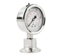 EaseSunny Sanitary Pressure Gauge, Diaphragm Manometer, 0-0.1MPa Range, 316L Stainless Steel, Tri Clamp 50.5mm, for Food, Beverage, Pharmaceutical Industries