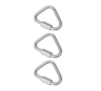 EaseSunny Stainless Steel Triangle Carabiner, Locking Safety Hook, High Strength Climbing Gear, Fire Rescue Working at Height, Caving Rigging, 1 Pack