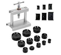EaseSunny Watch Press Tool, Watch Case Closer, Battery Replacement Tool with 18 Dies for Round Square Backs, Metal Hand Tool for Watch Repair