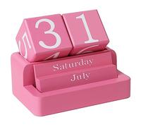 EASEYA Wooden Block Calendar for Desk, Daily Desktop Perpetual Desk Calendar, Modern Farmhouse Aesthetic Desk Accessories for Home Office Decor, Teacher, Classroom, Reusable Yearly, DC05P