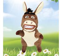 Easfan Donkey Hand Puppet Plush Hand Puppet with Moving Mouth for Role Playing Storytelling Preschool Classes Birthday Gifts for Boys Girls Coffee, 13.2 inch