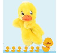 Easfan - Duck Hand Puppet - Interactive Plush Toy for Role Play, Storytelling, Preschool Classes, Christmas Birthday Gifts for Boys and Girls, Yellow, 11