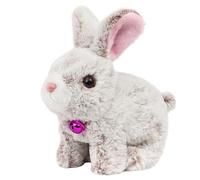 Easfan Hopping Bunny Grey Rabbit Ears with Spots on the Nose Plush Toy Educational Toy for Toddlers