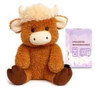 Easfan Microwavable & Weighted Stuffed Animals Highland Cow Plushie for Warmth-Comfort Cute Soft Plush Toys for Adults & Kids,12inch