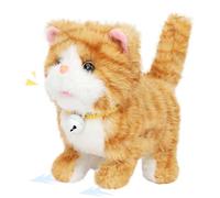 Easfan Walking Plush Toy, Electric Plush Toy, Interactive Musical Plush Toy for Talking Grey Cat Shape Talking Plush Toy Cat Leash Christmas Birthday Gift for