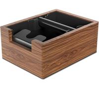EASGIU Espresso Knock Box, Coffee Knock Box with Durable Knock Bar and Non-Slip Base, Knock Box for Machine Accessories (Wooden Base)