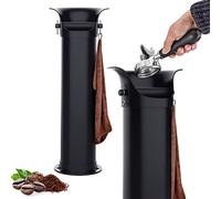 EASGIU Knock Box for Espresso Grounds, Home and Commercial Use Knockbox with Removable Non-Slip Base & Barista Towel, Espresso Knock Box, Coffee Grind Collection Dump Bin, Extra Large