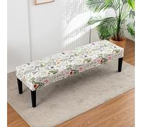 Eashaoo Long Bench Covers Indoor Seat Cover For Dining Room, Anti-Dust Removable Chair Slipcover Indoor Stretch Furniture Protector (Length:107-140cm,StyleJ)