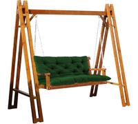 Eashaoo Outdoor Swing Cushions with Backrest, Waterproof Garden Bench Seat Pad, Thick Patio 2-3 Seater Replacement Cushion, Long Sofa Recliner Mat with Ties for Furniture (120x50x50cm,Green)