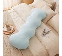 Eashaoo Pea Pod Body Pillow for Adults - Soft Cuddle Cushion & Zippered Cooling Cover - Long Hugging Cushion for Sleeping - Bed Pillows for Side Sleeper (120x53cm,Blue)