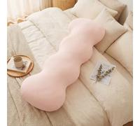 Eashaoo Pea Pod Body Pillow for Adults - Soft Cuddle Cushion & Zippered Cooling Cover - Long Hugging Cushion for Sleeping - Bed Pillows for Side Sleeper (120x53cm,Pink)