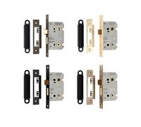 Easi T Bathroom Lock, Turn and Release Mechanism, Residential Privacy Lock for Internal Wooden Doors, WC Door Hardware (Electro Brassed, 76mm - Radius)