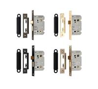 Easi T Bathroom Lock, Turn and Release Mechanism, Residential Privacy Lock for Internal Wooden Doors, WC Door Hardware (Nickel Plate, 64mm - Retail Packaging)