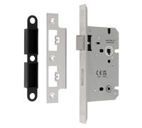 Easi-T DIN Bathroom Lock Mortice Privacy Door Lock Steel Lock Case for Internal Bathroom & WC Timber Doors (Square)