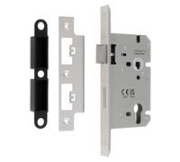 Easi-T Din Euro Profile Sashlock, Square | Heavy-Duty Metal, Strike Plate Included, Deadbolt & Latch, Internal & External Use, Euro Cylinder Compatible