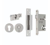 Easi-T Euro Profile BS Cylinder & Turn Sashlock British Standard Mortice Door Lock for Residential & Commercial Doors (76mm)