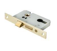 Easi T Euro Profile Sashlock, Residential, for Internal Doors, Compatible with Euro Cylinder Systems, Secure Locking Solution (Electro Brassed, 76mm - Boxed)