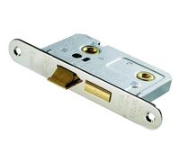 Easi-T Residential Bathroom Lock Range Mortice Privacy Locks Durable Steel Construction for Bathroom & WC Timber Doors (Radius, Satin Nickel, 64mm)