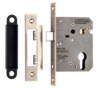 Easi-T Residential Euro Profile Sashlock, Satin Nickel, 76mm | Mortice Lock Case, Euro Cylinder Compatible, Latch & Deadbolt, Includes Fixing Screws, Lever Handle Compatible