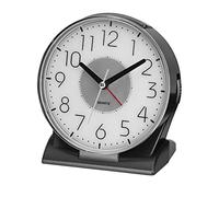 EASIBEST Silent No Ticking Analog Alarm Clock,Readable for Seniors Vision Impaired,Easy to Set,On/Off Switch on Side,Big Snooze Bar,Crescendo Alarm,Gentle Wake,Led Light,AA Battery Operated,Black
