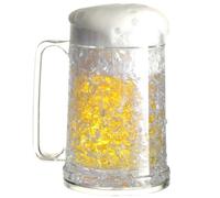 EASICOZI Double Wall Gel Frosty Freezer Ice Mugs Clear 16oz Set of 1 (White), BB000