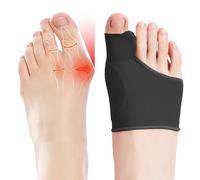 EASICUTI 2 Pairs Bunion Corrector, Big Toe Separators Gel Pads Support for Hallux Valgus Correction Big Toe Straightener Protector Bunion Pain Relief, Toe Spacers for Men & Women Day Night Wear, Black