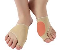 EASICUTI 2 Pairs Bunion Relief Sleeve with Gel Pads, Big Toes Protector Bunion Corrector Socks Cushioned Support Brace Non-Surgical Hallux Valgus Hammer Toe Alignment Pain Relief, Men & Women, Beige