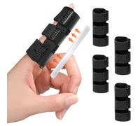 EASICUTI Finger Splint, 4pcs Trigger Finger Support Brace for Broken Mallet Fingers Protectors Immobilization Straightening Arthritis Pain Relief, Fits Index, Middle, Ring, Pinky, Adjustable, Black