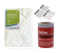 Easifill 60 1kg Wall Filler Bundle, 4X Continental Blades, 1m ProDec 320 Extra-Fine Finishing Paper - Tracked 48 Service