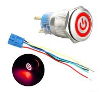 Easily Accessible Latching Mechanism on the 19mm LED Illuminated Car Control Panel Switching Device (Red)