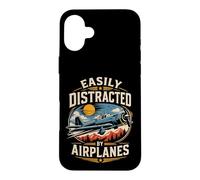Easily Distracted by Airplanes Case for iPhone 16 Plus