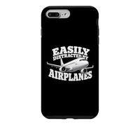 Easily Distracted By Airplanes Funny Plane Pilot Humor Kids Case for iPhone 7 Plus/8 Plus