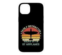 Easily Distracted By Airplanes Retro Spitfire Fighter Plane Case for iPhone 14 Plus