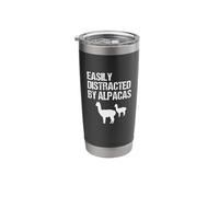 Easily Distracted by Alpacas - Fluffy Llama Farm Humour Stainless Steel Insulated Tumbler