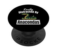 Easily Distracted By Anacondas Snake Cute PopSockets Adhesive PopGrip