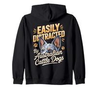 Easily Distracted By Australian Cattle Dogs Lover Zip Hoodie