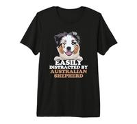 Easily Distracted by Australian Shepherd Dog Premium T-Shirt