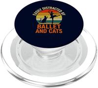 Easily Distracted by Ballet Cats Retro Ballerina Cat Lover PopSockets PopGrip for MagSafe
